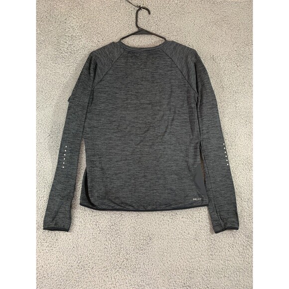 Nike Running Shirt Medium Dri-Fit Long Sleeve Thumb-Slot Zipper Pockets - Picture 12 of 14